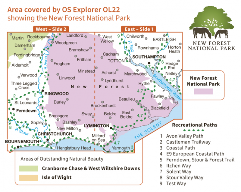 OS Explorer Map 22 - New Forest Southampton Ringwood and Bournemouth-1